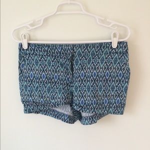 Blue Patterned Shorts