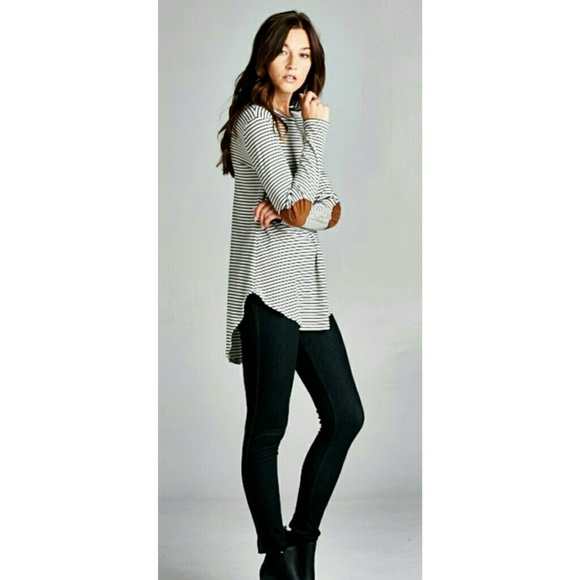 Tops - NWOT Striped Longsleeve Top with Elbow Patches