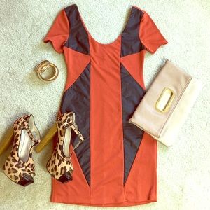 Leather Patch Dress