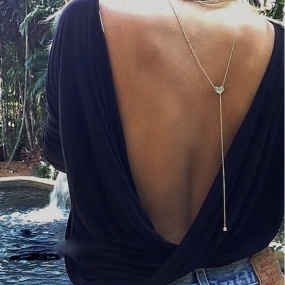 Gold or Silver Y-Heart Necklace - Picture 2 of 4