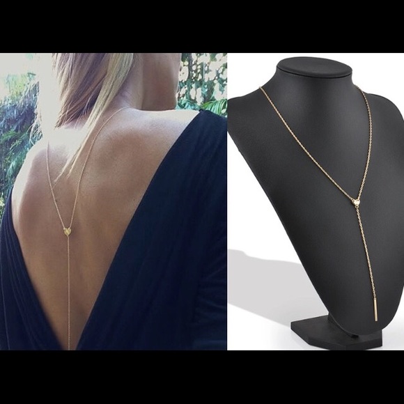 Gold or Silver Y-Heart Necklace - Picture 4 of 4