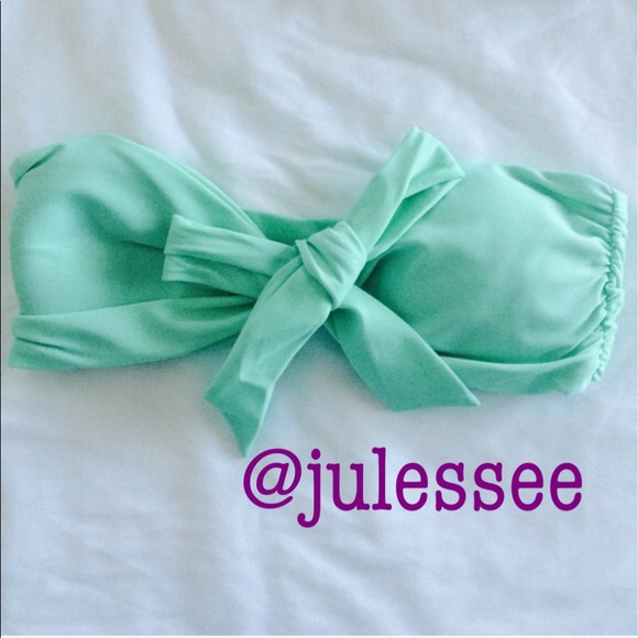 •Lolli Swim• Bandeau mint bow bikini top - Picture 2 of 4
