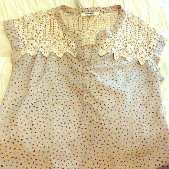 Floral + Crochet blouse