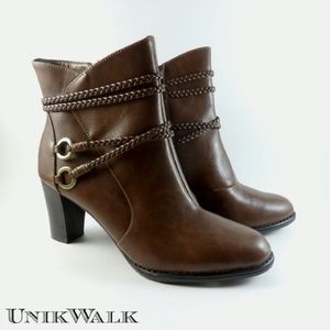 Brand New Genuine Leather Ankle Heeled Boots 8 US