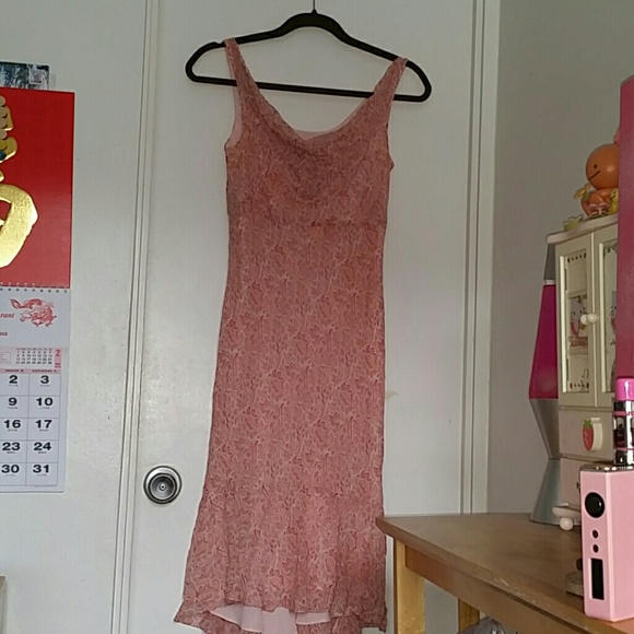 Ann Taylor Peach/Pink Paisley Hi-Lo Dress
