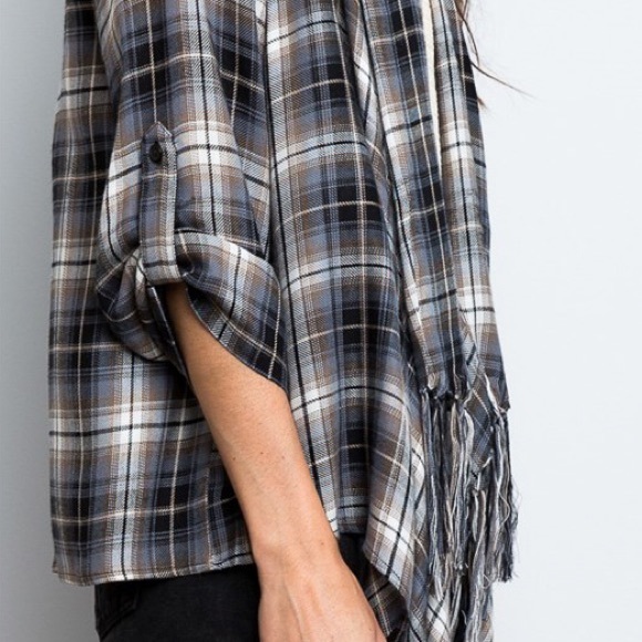 X "Fragmentary Blue" Plaid Jacket - Picture 4 of 4