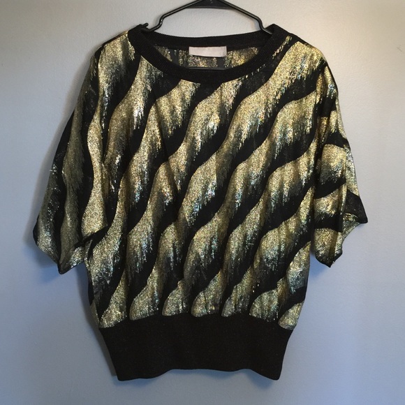 Vintage Gold Tinsel Party Sweater