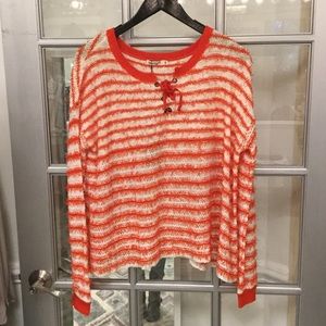 Striped fuzzy sweater