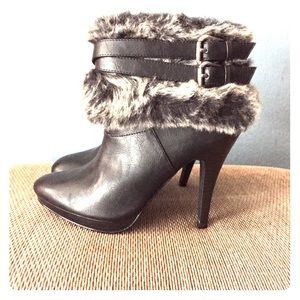 Style & Co Black platform fur boots