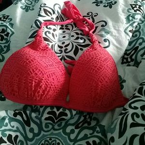 Three bathing suit tops.