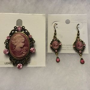 Cameo and Earrings