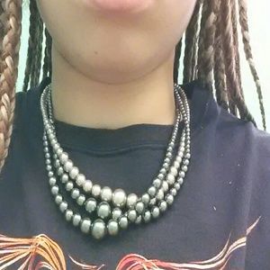 Grey and silver necklace