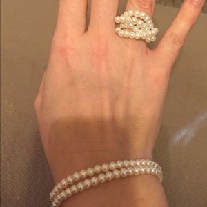 Pearl bracelets and ring