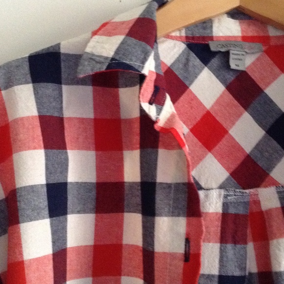 Plaid Button Top - Picture 2 of 4