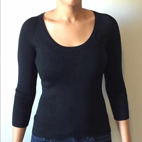 Black scoop neck sweater