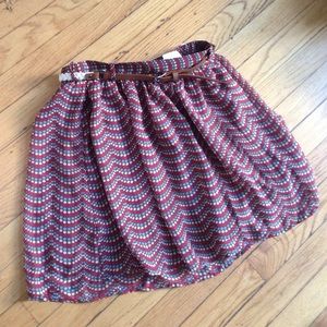 Chiffon flowy skirt with braided belt