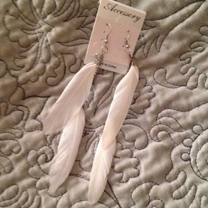 White feather earrings
