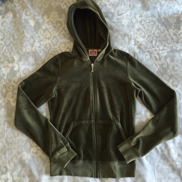 Juicy Couture Velour Army green hoodie