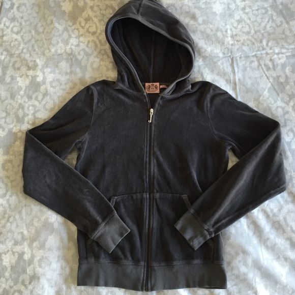 Juicy Couture charcoal gray velour hoodie