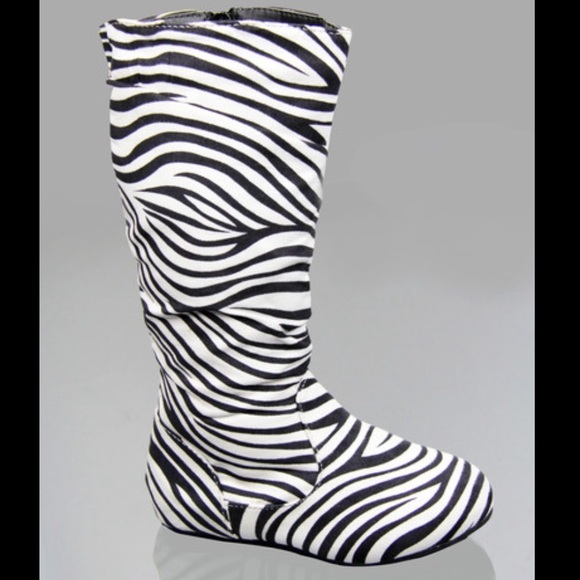 Toddler classic slouch suede zebra flat boots - Picture 1 of 4