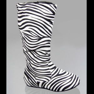 Toddler classic slouch suede zebra flat boots