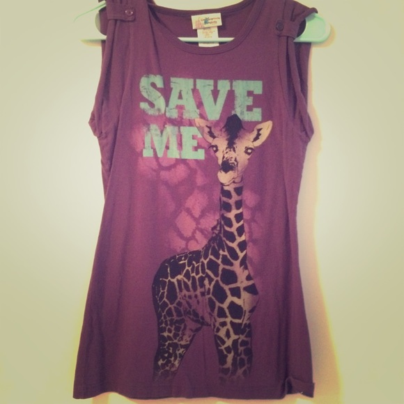 Purple Tank Save Me Giraffe