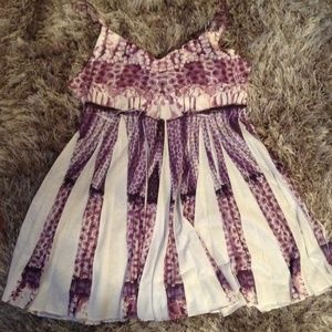 Purple and white flowy tank top