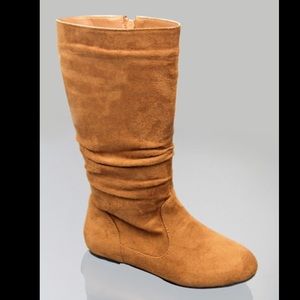 Kids classic slouch suede flat girls boots