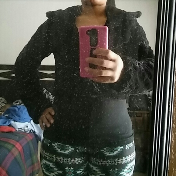 Black Faux Fur Jacket - Picture 2 of 3