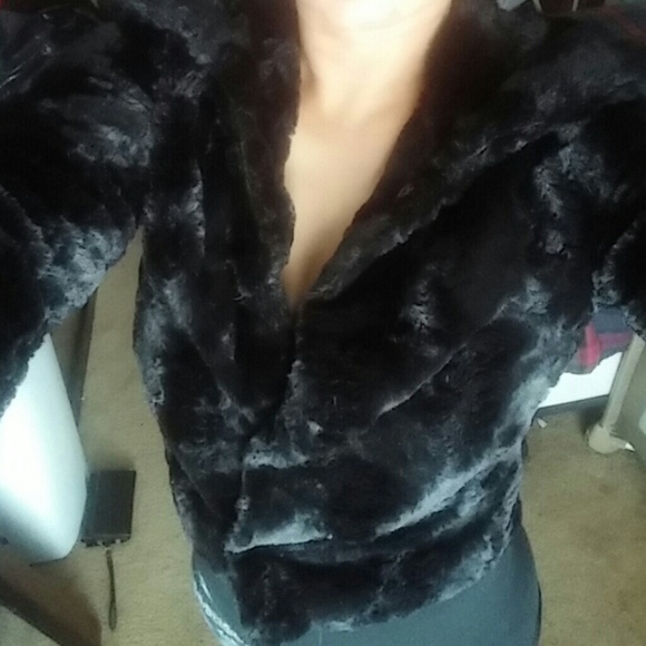 Black Faux Fur Jacket - Picture 3 of 3