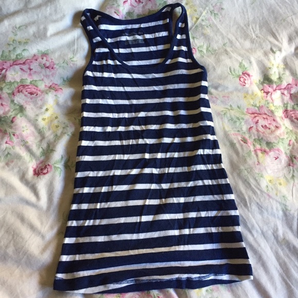 Nautical striped stretch maternity tank top - Picture 2 of 4