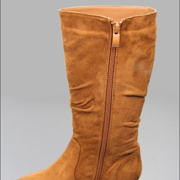 Kids classic slouch suede flat boots - Picture 2 of 4