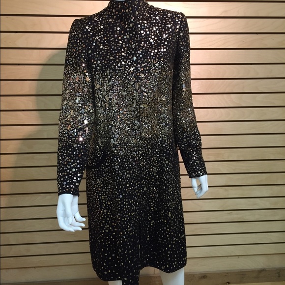 Oscar de la Renta Sequin  Metallic Coat