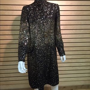 Oscar de la Renta Sequin  Metallic Coat
