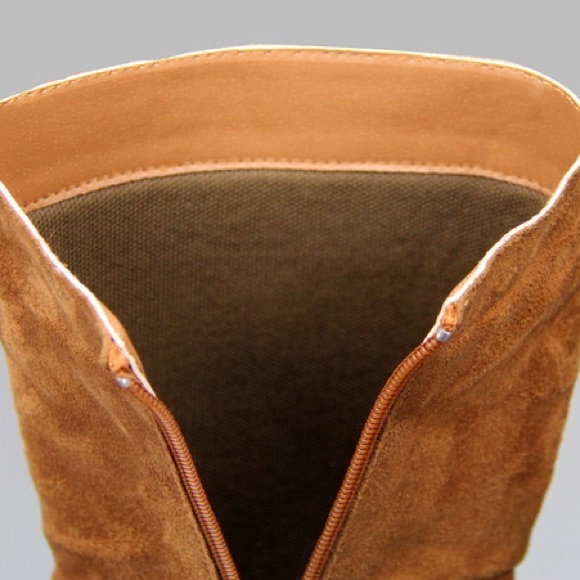 Kids classic slouch suede flat girls boots - Picture 4 of 4