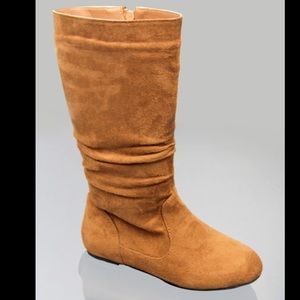 Kids classic slouch suede flat girls boots