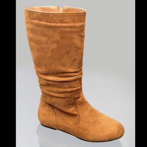 Kids classic slouch suede flat girls boots