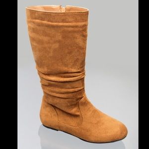 Kids classic slouch suede flat girls boots