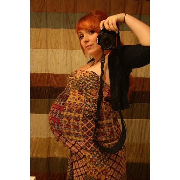 Maternity patchwork maxi dress