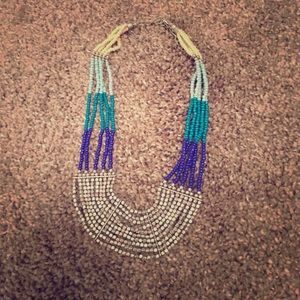 Layered multi colored beaded necklace