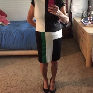 Cap sleeve color block dress
