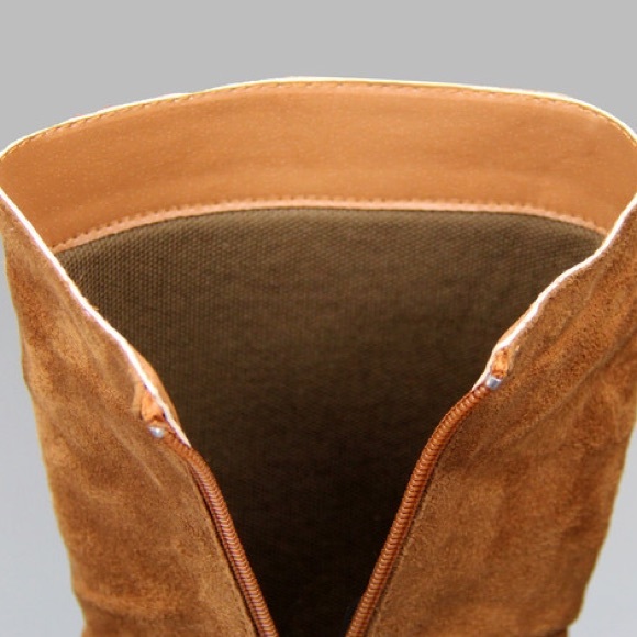 Kids classic slouch suede flat girls boots - Picture 4 of 4