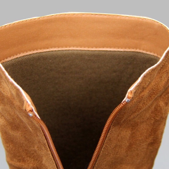 Kids classic slouch suede flat girls boots - Picture 4 of 4