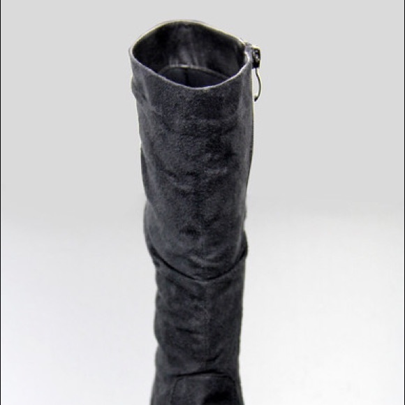 Toddler kids classic slouch suede flat girls boots - Picture 3 of 4