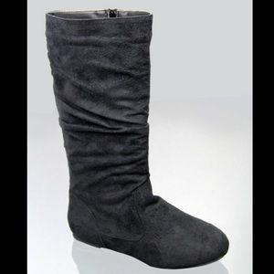 Toddler kids classic slouch suede flat girls boots