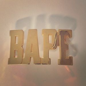 BAPE bathing ape gold belt buckle. Authentic.