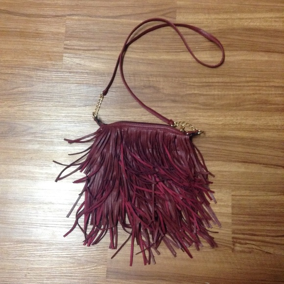 Burgundy Fringe Small bag