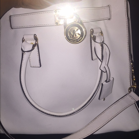 Authentic white Michael Kors tote