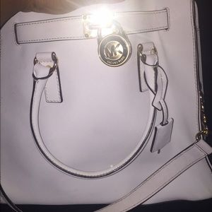 Authentic white Michael Kors tote