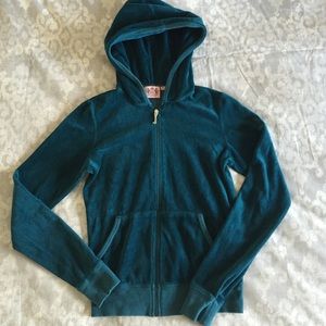 Juicy Couture teal velour hoodie